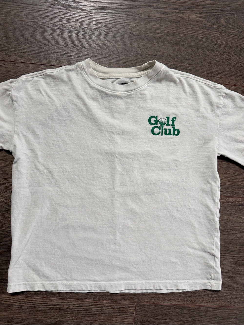 Old Navy Golf Club T-Shirt Boys Medium White & Green Preppy Golf Cart Athletic